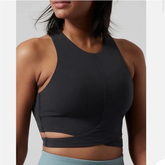 NWT Athleta Black Cut Out Conscious Crop - Picture 3 of 8